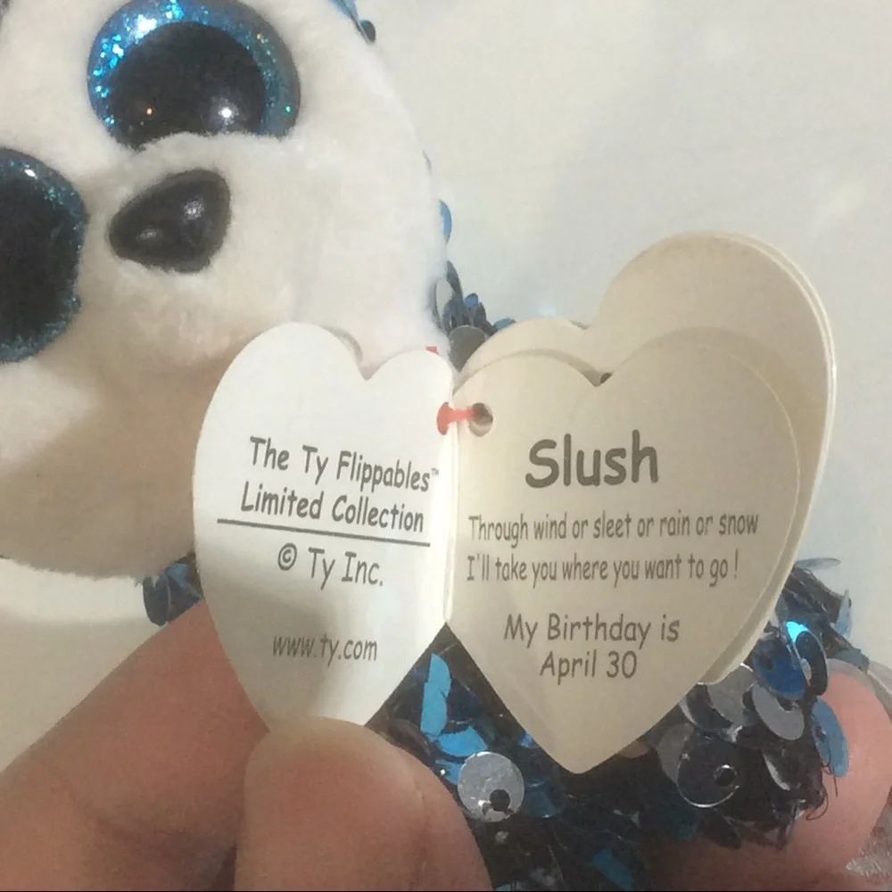 Ty Beanie Babies Flippables Slush Keychain Dog